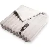 Image de Duux, Couverture chauffante, Yentl Striped Elektrisch Warmtedeken 200x200 cm   9 standen   Grijs (200 x 200 cm)