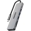 Image de Sitecom - Adaptateur multiport 7 en 1 USB-C Power Delivery - 3x USB-A (USB-C, 7 ports), Station d’accueil + hub USB, Gris
