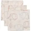 Image de Jollein, Lange + bavoir, Mulltuch Hydrophil Elephant Tales 3er, 31 cm x 31 cm (31 x 31 cm)