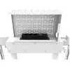 Image de Neomounts Support mural motorisé avec boîte de rangement de 10 cm et roues VESA 100x100 jusqu'à 800x600 (110 kg, 37" - 100"), Pied TV, Blanc