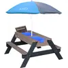 Image de Axi Nick Sand & Water Table de pique-nique Anthracite/gris - Parasol Gris/Bleu