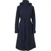 Image de Agu, Femmes, Manteaux, Trench Coat Long Urban Outdoor - Dames regenjas - Blauw - Maat L, Bleu