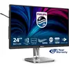 Image de Philips 24B2U4301/00 60,45cm 23,8Zoll 1920x1080 HDMI DP USB (1920 x 1080 pixels, 23.80"), Moniteur, Argent, Gris