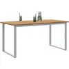 Image de vidaXL, Table de jardin + table de balcon, Table de jardin Gris 160x80x75 cm Acier & bois massif Acacia (160 x 80 x 75 cm)