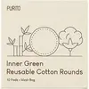 Image de Purito, Coton-tige + coton, Rond de coton réutilisable vert intérieur