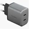 Image de Energea Wall Charger Ampcharge GaN45 2xUSB-C PD/PPS/QC3.0 45W grey (45 W, 2 ports), Chargeur USB, Gris