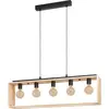 Image de EGLO, Suspension, Suspension FAMBOROUGH 5x E27, noir/naturel (E27)