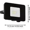 Image de EGLO, Éclairage d'extérieur, Projecteur à LED noir 5000K 10W IP65 97455 (900 lm, IP65)