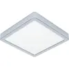 Image de EGLO, Plafonnier, 900651 FUEVA 5 LED encastré/apparent 17W 210x210mm Chrome Blanc Blanc chaud IP44 (2000 lm)