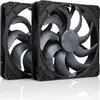 Image de Noctua NF-A14x25 G2 PWM Sx2-PP chromax.black Gehuselfter 140 mm (2 Stck) (140 mm, 2x), Ventilateur PC, Noir