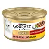 Image de 12x85g Les Noisettes Gourmet Gold saumon, poulet - Pâtée pour chat