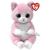 Image de Peluche TY Beaniee Bellies Medium Lilibelle le chat 30 cm Rose et Blanc