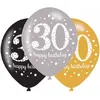Image de Amscan 6 X Ballons En Latex Pour 30e Anniversaire 27,5cm (Noir,Gris,Jaune) 30 Ans - Neuf - Ballons 30 Ans