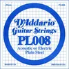 Image de D'addario PL008 - Corde au détail 008 guitare électrique - Acier plein
