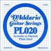 Image de D'addario PL020 - Corde au détail 020 guitare électrique - Acier plein