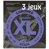 Image de D'addario Chromes Ecg24-3d, Filets Plats, Jazz Light, 11-50, 3 Jeux - Jeu Guitare Ãlectrique