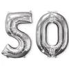 Image de Lot de 2 ballons aluminium 66 cm chiffre argent 50 Taille Unique