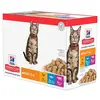 Image de Hill's Science Plan Adult thon pour chat - En complément : 12 x 85 g sachets Hill's Science Plan Adult viande et poisson