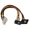Image de StarTech.com 12" LP4 to 2x Right Angle Latching SATA Power Y Cable Splitter - adaptateur secteur - 30 cm