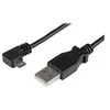Image de StarTech.com Câble USB 2.0 A vers Micro B coudé à angle droit de 1 m - Cordon de charge / synchronisation - M/M - Noir - 0,25 mm² - câble USB - 1 m