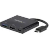 Image de StarTech.com Adaptateur multifonction USB-C vers HDMI 4K - Convertisseur USB Type-C avec Power Delivery et port USB-A - Blanc adaptateur vidéo externe - noir
