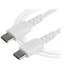 Image de StarTech.com Câble de Chargement USB-C 1m - Cordon de Chargement USB 2.0 Type C vers USB-C pour PC Portable - Gaine TPE Fibre Aramide M/M 60W Blanc - Samsung S10 S20 iPad Pro MS Surface (RUSB2CC1MW) - Câble USB - 24 pin USB-C (M) droit pour 24 pin USB-C