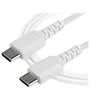 Image de StarTech.com Câble de Chargement USB-C 2m - Cordon de Chargement USB 2.0 Type C vers USB-C pour PC Portable - Gaine TPE Fibre Aramide M/M 60W Blanc - Samsung S10 S20 iPad Pro MS Surface (RUSB2CC2MW) - Câble USB - 24 pin USB-C (M) droit pour 24 pin USB-C