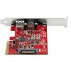 Image de StarTech.com Carte PCIe à 2 ports - USB-A et USB-C 10 Gbps - Adaptateur de carte contrôleur hôte - Carte d'extension PCIe USB 3.2 Gen 2x1 - Adaptateur USB - PCIe 3.0 x4 - USB-C 3.1 x 1 + USB 3.1 Gen 2 x 1 - pour P/N: S251BMU313 S251BPU313 S252BU313R