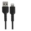 Image de StarTech.com 15cm(6 in) Durable Black USB-A to Lightning Cable Heavy Duty Rugged Aramid Fiber USB Type A to Lightning Charger/Sync Power Cord Apple MFi Certified iPad/iPhone 12 Pro Max - iPhone 7/8/11/11 Pro (RUSBLTMM15CMB) - Câble Lightning - USB mâl
