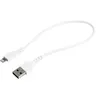 Image de StarTech.com Câble USB-A vers Lightning Blanc Robuste 30cm - Câble de Charge/Synchronisation de Type A vers Lightning en Fibre Aramide - iPad/iPhone 12 - Certifié Apple MFi (RUSBLTMM30CMW) - Câble Lightning - USB mâle pour Lightning mâle - 30 cm -