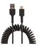 Image de StarTech.com Câble USB vers USB-C de 1m - Cordon USB USB-C Enroulé à Usage Intensif - Câble USB-A vers USB-C en Fibre Aramide Robuste - Chargeur USB-C M/M - Adaptateur TB3 Noir (R2ACC-1M-USB-CABLE) - Câble USB - USB (M) pour 24 pin USB-C (M) - USB 2.