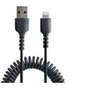 Image de StarTech.com Câble USB vers Lightning de 50cm - Certifié Mfi - Adaptateur USB Lightning Noir, Gaine en TPE - Cordon Chargeur Iphone/Lightning Spiralé en Fibre Aramide Très Résistant (RUSB2ALT50CMBC) - Câble Lightning - USB mâle pour Lightning mâle