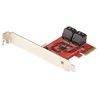 Image de StarTech.com Carte PCI Express SATA 4 ports - ContrÃ´leur PCIe SATA - ASM1166 Non-Raid - Convertisseur PCI Express 3.0 vers SATA - Connecteurs EmpilÃ©s - Carte d'Extension SATA (4P6G-PCIE-SATA-CARD) - ContrÃ´leur de stockage - SATA 6Gb/s - profil...