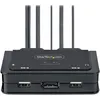 Image de StarTech.com Switch KVM Ã  CÃ¢ble Hybride USB-C DisplayPort 2 Ports, 4K60Hz - Commutateur Ã©cran-clavier-souris/audio - compact - 2 x KVM / audio - 1 utilisateur local - de bureau