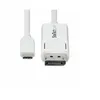 Image de StarTech.com 6.6ft (2m) USB C to DisplayPort 1.2 Cable, Bidirectional - Câble DisplayPort - 24 pin USB-C (M) pour DisplayPort (M) - Displayport 1.2/Thunderbolt - 1.9 m - actif, bi-directionnel, support pour 4K60Hz - blanc