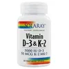 Image de Solaray Solaray Vitamina D3 Y K2 60 Vcaps 5000 Ui