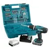 Image de Makita Perceuse visseuse à percussion 18V 42 Nm MAKITA 2 batt.BL1820G + chargeur + 74 pièces - HP488DAEX1