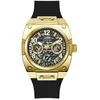 Image de Guess Guess Prodigy Montre Homme Multifonction Acier Doré Silicone Noir Gw0569g2
