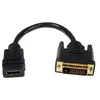 Image de StarTech.com Câble adaptateur vidéo HDMI vers DVI de 20 cm - Convertisseur HDMI vers DVI-D - F/M - Noir - adaptateur vidéo - HDMI / DVI - 20.32 cm