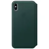 Image de Etui folio en cuir pour iPhone XS Max Vert forêt