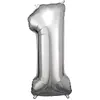 Image de ballon aluminium chiffre 1 86cm argent - 9906286 AMSCAN