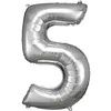 Image de ballon aluminium chiffre 5 86cm argent - 9906290 AMSCAN