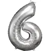 Image de BALLON ALUMINIUM CHIFFRE 6 88CM ARGENT