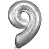 Image de ballon aluminium chiffre 9 86cm argent - 9906294 AMSCAN