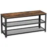 Image de Banc à Chaussures VASAGLE 100 x 30 x 45 cm Marron Rustique et Noir LBS078B01