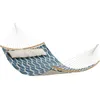 Image de Hamac En Tissu MatelassÃ©, Losange Bleu + Beige