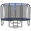 Image de Songmics Songmics-Trampoline Extérieur Enfant Ø 366 Cm, Filet De Protection Externe, Coussins De Sécurité, Échelle, Poteau Droit De 180 Cm De Haut, Cadre En Acier