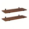 Image de Songmics Étagères Murales Lot de 2, Étagères Flottantes, Décoratives, Style Rétro, Charge max. 15 Kg/unité, 6