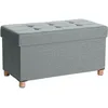 Image de Banc de rangement rembourrÃ© pliable, Gris Clair