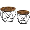 Image de Tables Basses VASAGLE Lot de 2 Tables d'Appoint Rustique Marron et Noir LET040B01